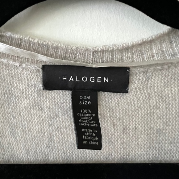 Halogen One Size Gray Open Front 100% Cashmere 3/4 Sleeve Cardigan - Picture 2 of 10